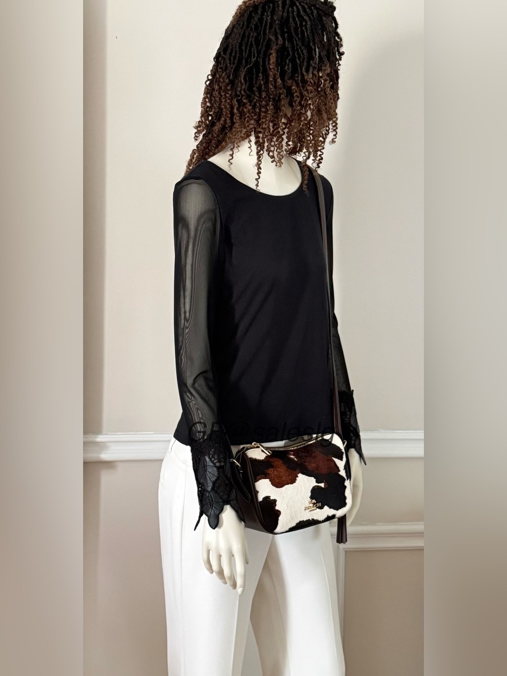 Last one NWT Coach Kailey Haircalf Cow Print Shoulder Crossbody Bag Brown CCC84 - Picture 6 of 16